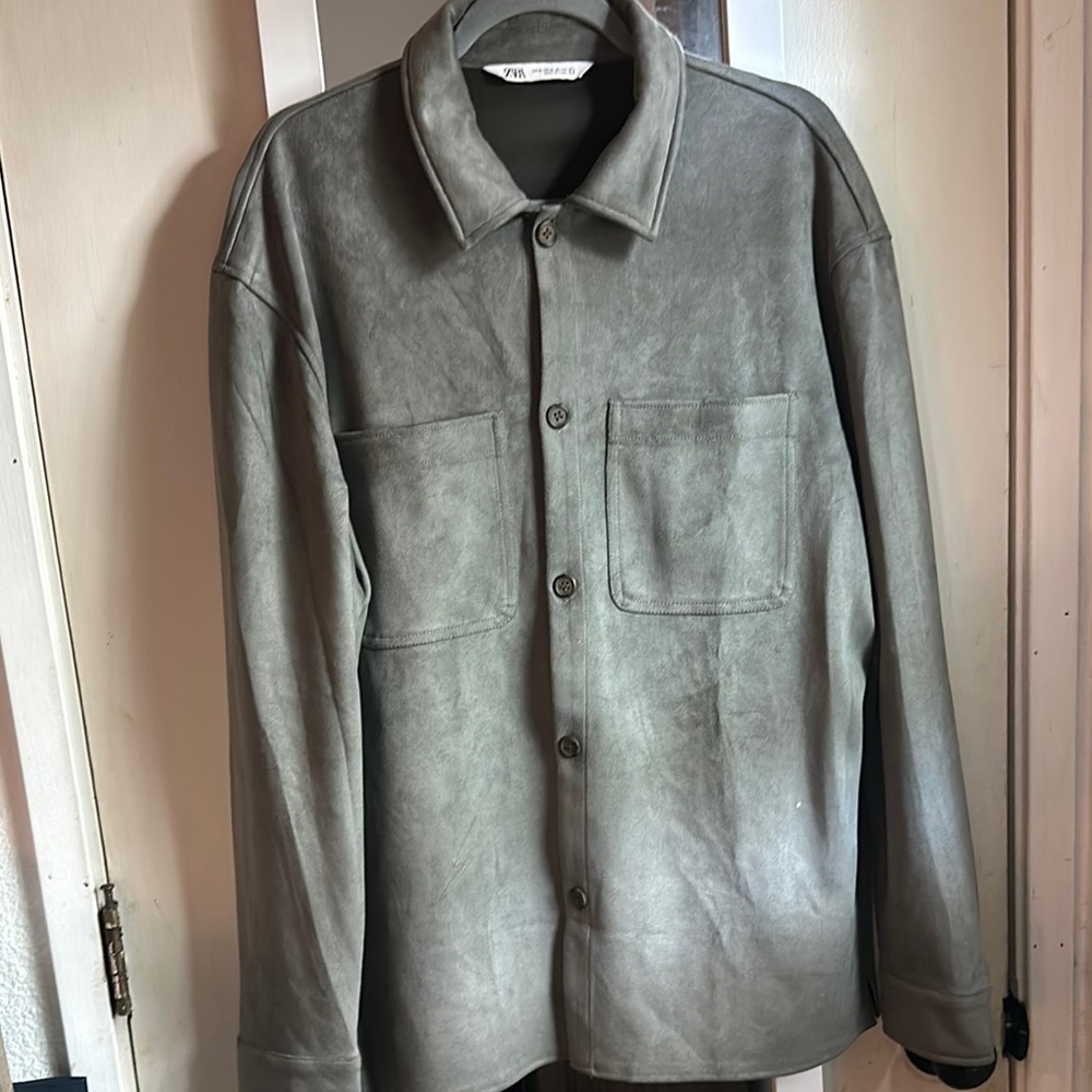 Zara Gray Lightweight Shirt Jacket